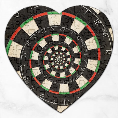 Spiral Dart Board Droste Effect  Jigsaw Puzzle (Heart) from ArtsNow.com Front