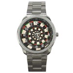 Spiral Dart Board Droste Effect  Sport Metal Watch