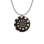 Spiral Dart Board Droste Effect  1  Button Necklace