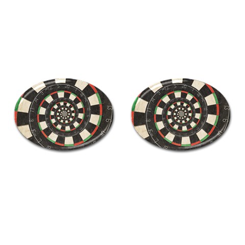 Spiral Dart Board Droste Effect  Cufflinks (Oval) from ArtsNow.com Front(Pair)