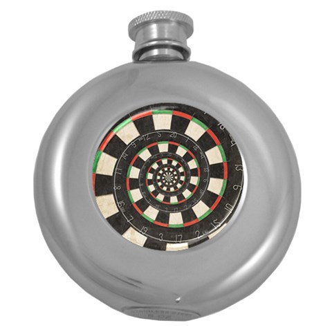 Spiral Dart Board Droste Effect  Hip Flask (5 oz) from ArtsNow.com Front