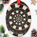 Spiral Dart Board Droste Effect  Oval Ornament (Two Sides)