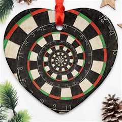 Spiral Dart Board Droste Effect  Heart Ornament (Two Sides) from ArtsNow.com Front