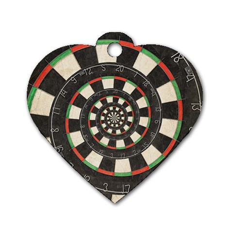 Spiral Dart Board Droste Effect  Dog Tag Heart (One Side) from ArtsNow.com Front