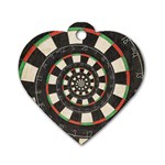 Spiral Dart Board Droste Effect  Dog Tag Heart (Two Sides)