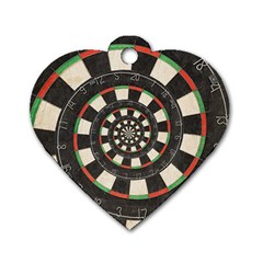 Spiral Dart Board Droste Effect  Dog Tag Heart (Two Sides) from ArtsNow.com Back