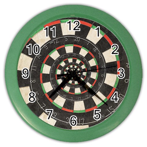 Spiral Dart Board Droste Effect  Color Wall Clock from ArtsNow.com Front