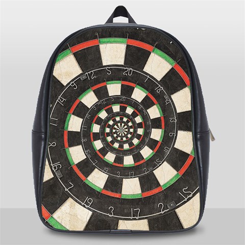 Spiral Dart Board Droste Effect  School Bag (Large) from ArtsNow.com Front