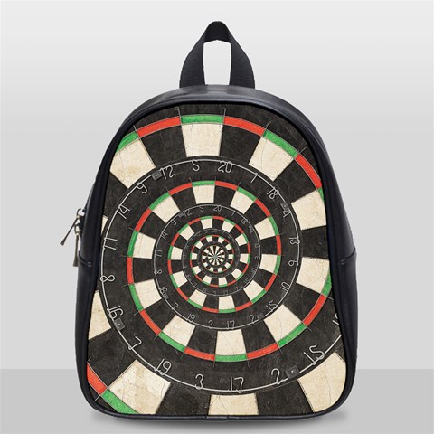 Spiral Dart Board Droste Effect  School Bag (Small) from ArtsNow.com Front