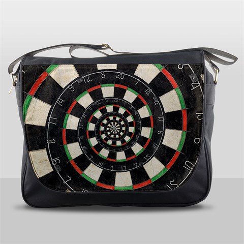 Spiral Dart Board Droste Effect  Messenger Bag from ArtsNow.com Front