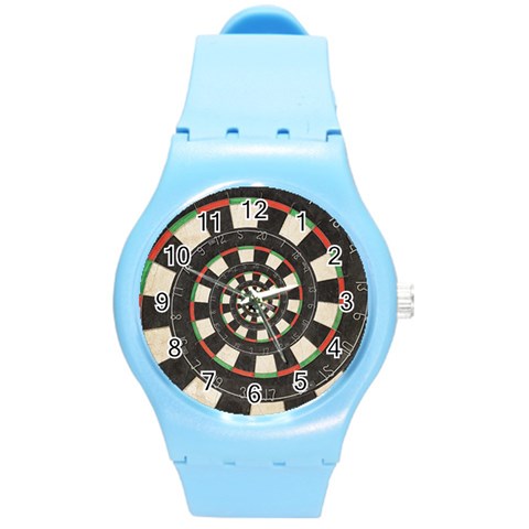 Spiral Dart Board Droste Effect  Round Plastic Sport Watch (M) from ArtsNow.com Front