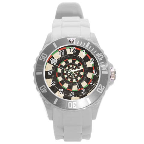 Spiral Dart Board Droste Effect  Round Plastic Sport Watch (L) from ArtsNow.com Front