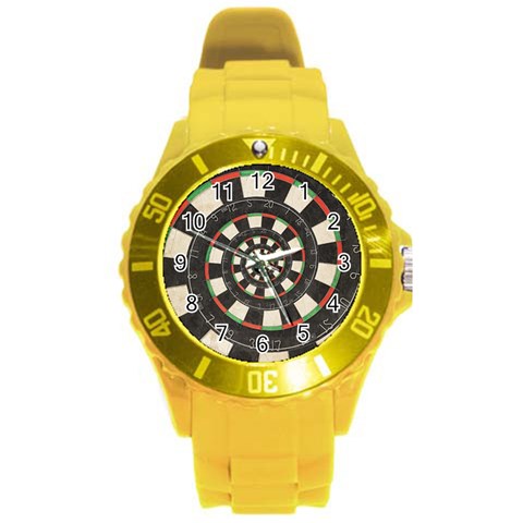 Spiral Dart Board Droste Effect  Round Plastic Sport Watch (L) from ArtsNow.com Front