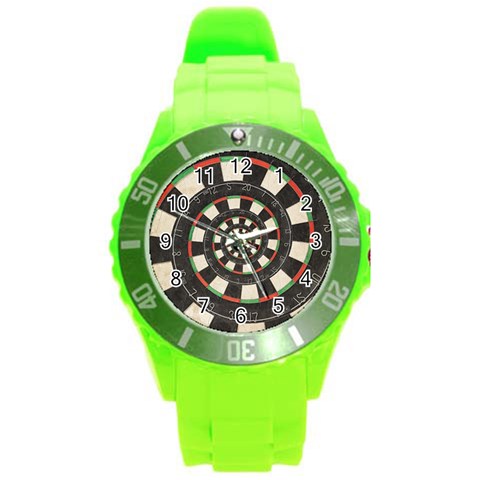 Spiral Dart Board Droste Effect  Round Plastic Sport Watch (L) from ArtsNow.com Front