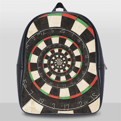 Spiral Dart Board Droste Effect  School Bag (XL) from ArtsNow.com Front