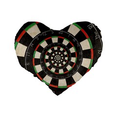 Spiral Dart Board Droste Effect  Standard 16  Premium Heart Shape Cushion  from ArtsNow.com Back