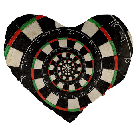 Spiral Dart Board Droste Effect  Large 19  Premium Heart Shape Cushion from ArtsNow.com Front