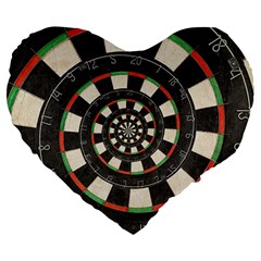 Spiral Dart Board Droste Effect  Large 19  Premium Heart Shape Cushion from ArtsNow.com Front