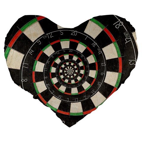 Spiral Dart Board Droste Effect  Large 19  Premium Heart Shape Cushion from ArtsNow.com Back