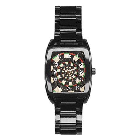 Spiral Dart Board Droste Effect  Stainless Steel Barrel Watch from ArtsNow.com Front