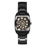 Spiral Dart Board Droste Effect  Stainless Steel Barrel Watch