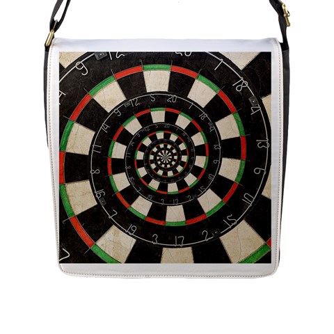 Spiral Dart Board Droste Effect  Flap Closure Messenger Bag (L) from ArtsNow.com Front