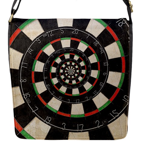 Spiral Dart Board Droste Effect  Flap Closure Messenger Bag (S) from ArtsNow.com Front