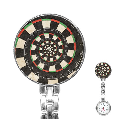 Spiral Dart Board Droste Effect  Stainless Steel Nurses Watch from ArtsNow.com Front