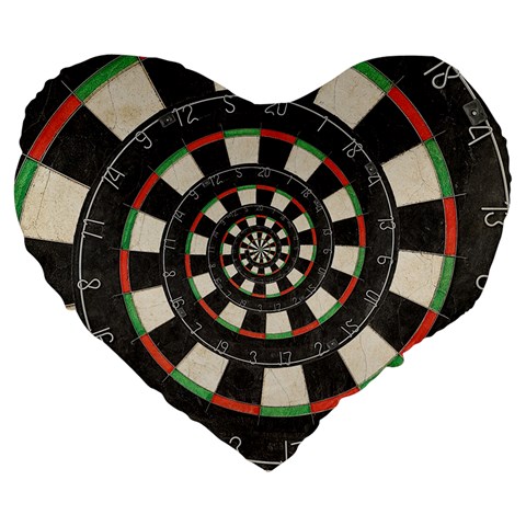 Spiral Dart Board Droste Effect  Large 19  Premium Flano Heart Shape Cushion from ArtsNow.com Front