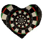 Spiral Dart Board Droste Effect  Large 19  Premium Flano Heart Shape Cushion