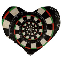 Spiral Dart Board Droste Effect  Large 19  Premium Flano Heart Shape Cushion from ArtsNow.com Back