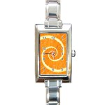 Spiral Citrus Orange Droste  Rectangle Italian Charm Watch