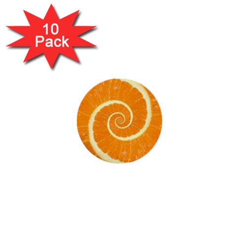 Spiral Citrus Orange Droste  1  Mini Button (10 pack)  from ArtsNow.com Front