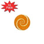 Spiral Citrus Orange Droste  1  Mini Button (10 pack) 