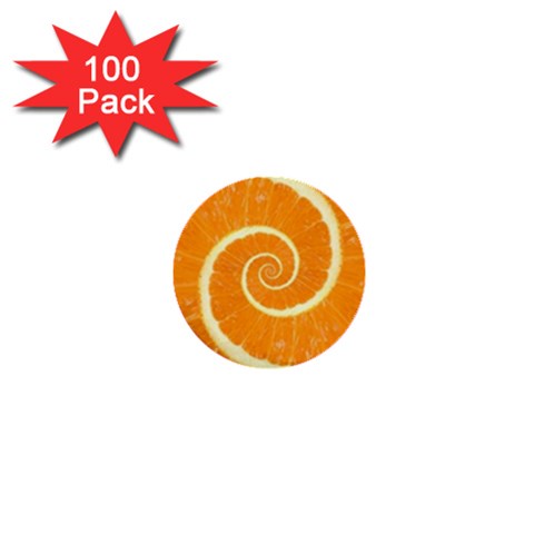 Spiral Citrus Orange Droste  1  Mini Button (100 pack)  from ArtsNow.com Front