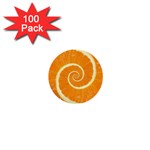 Spiral Citrus Orange Droste  1  Mini Button (100 pack) 