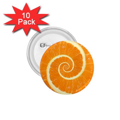 Spiral Citrus Orange Droste  1.75  Button (10 pack)  from ArtsNow.com Front