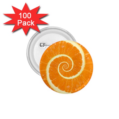 Spiral Citrus Orange Droste  1.75  Button (100 pack)  from ArtsNow.com Front