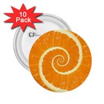 Spiral Citrus Orange Droste  2.25  Button (10 pack)