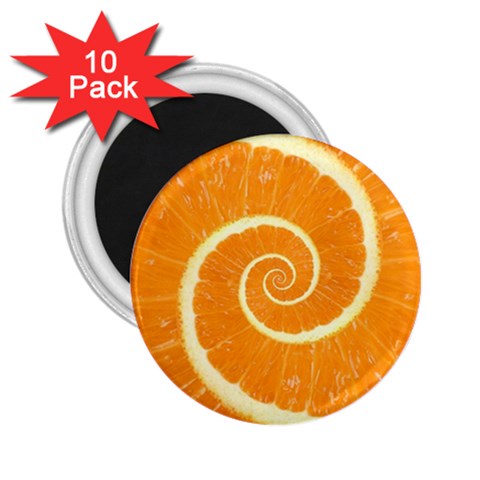 Spiral Citrus Orange Droste  2.25  Magnet (10 pack) from ArtsNow.com Front