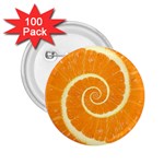 Spiral Citrus Orange Droste  2.25  Button (100 pack)