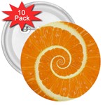 Spiral Citrus Orange Droste  3  Button (10 pack)