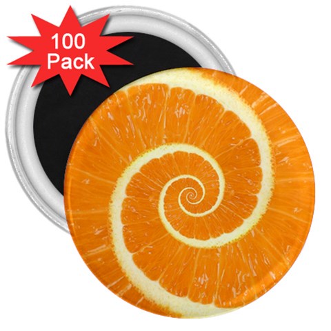 Spiral Citrus Orange Droste  3  Magnet (100 pack) from ArtsNow.com Front