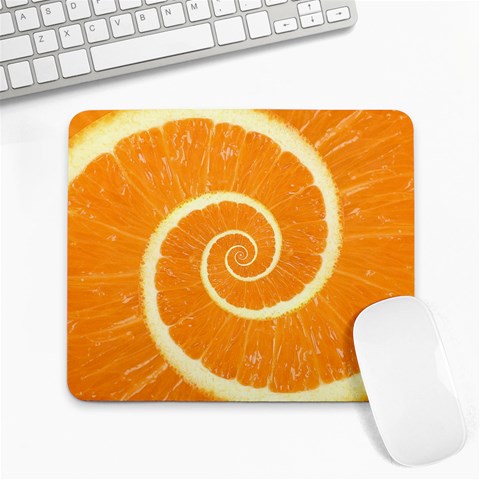 Spiral Citrus Orange Droste  Large Mousepad from ArtsNow.com Front