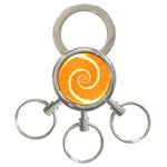 Spiral Citrus Orange Droste  3-Ring Key Chain