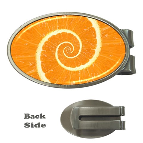 Spiral Citrus Orange Droste  Money Clip (Oval) from ArtsNow.com Front