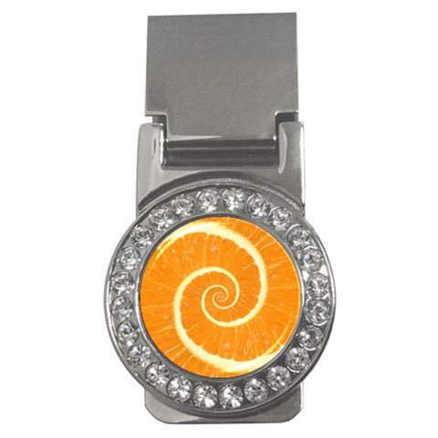 Spiral Citrus Orange Droste  Money Clip (CZ) from ArtsNow.com Front