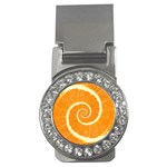 Spiral Citrus Orange Droste  Money Clip (CZ)