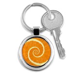 Spiral Citrus Orange Droste  Key Chain (Round)