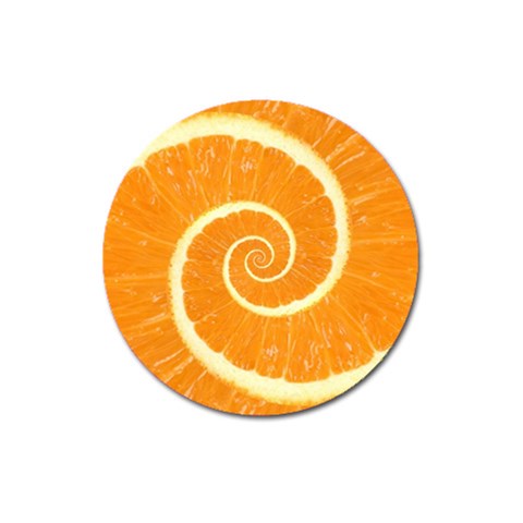 Spiral Citrus Orange Droste  Magnet 3  (Round) from ArtsNow.com Front